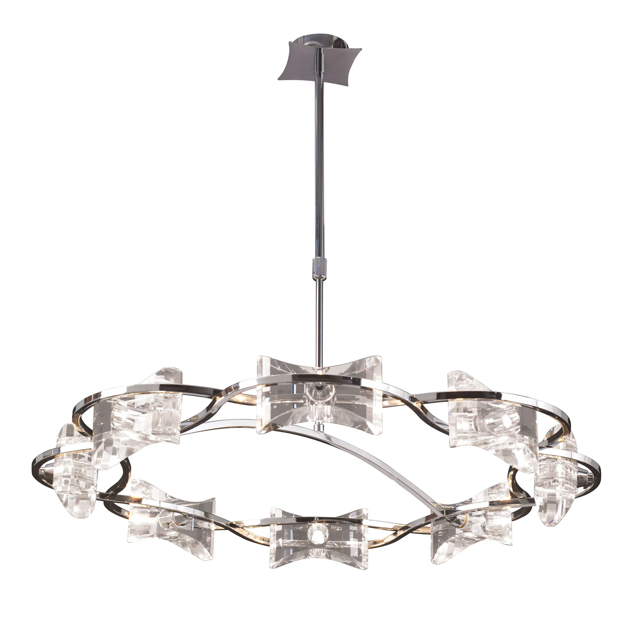 M0888  Kromo Crystal Telescopic Pendant 8 Light